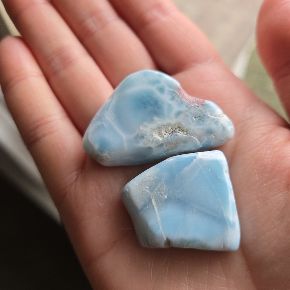 Two Larimar Flat Stones - Picture 7 of 7